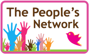 People's Network logo - mages include brightly coloured hands and a pink bird
