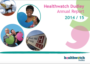 Healthwatch Dudley Annual Report Cover 2014-15 PNG image